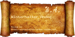 Winterhalter Andor névjegykártya